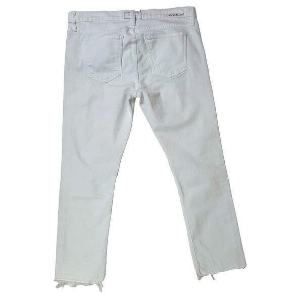 Current Elliott Cropped Straight Sugar Destroy White Jeans Released Hem Denim 29 - Picture 6 of 15